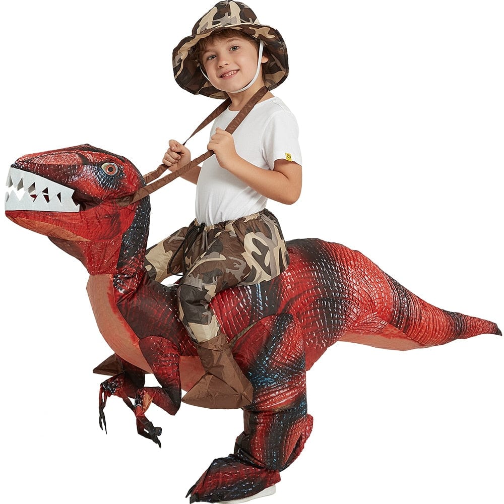 GeckoCustom Velociraptor T REX Mascot Inflatable Costume For Kids Anime Halloween Costumes Dinosaur Birthday Gift For Party Cosplay Blow Up