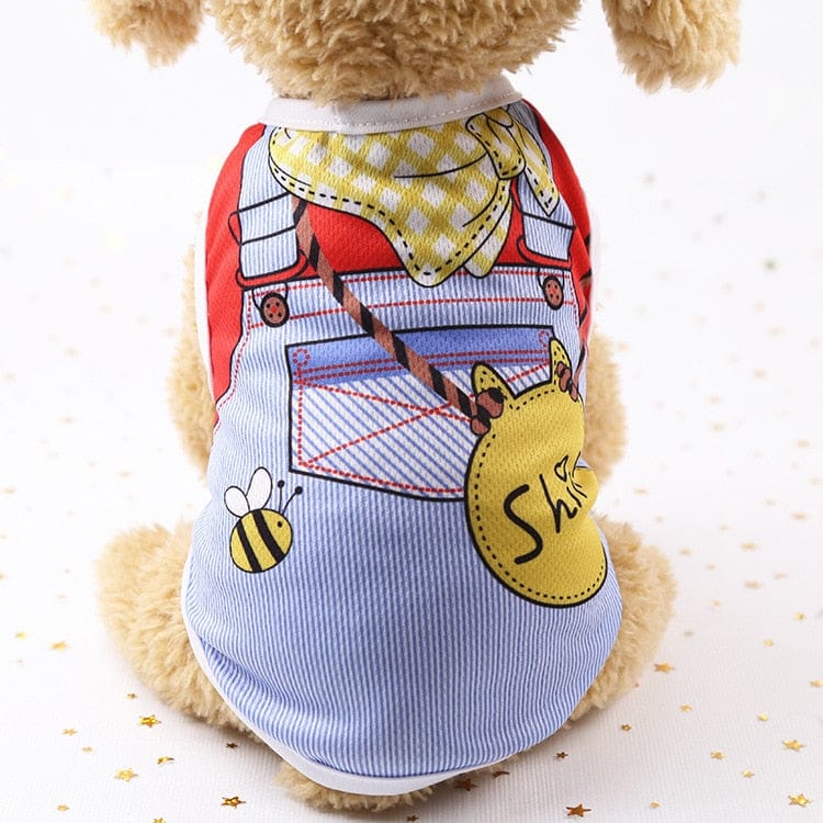 GeckoCustom Vest pet spring and summer vest teddy bear beautiful dog clothes cat clothes Vest mesh breathable pet clothes  puppy clothes huangseweibo / XS