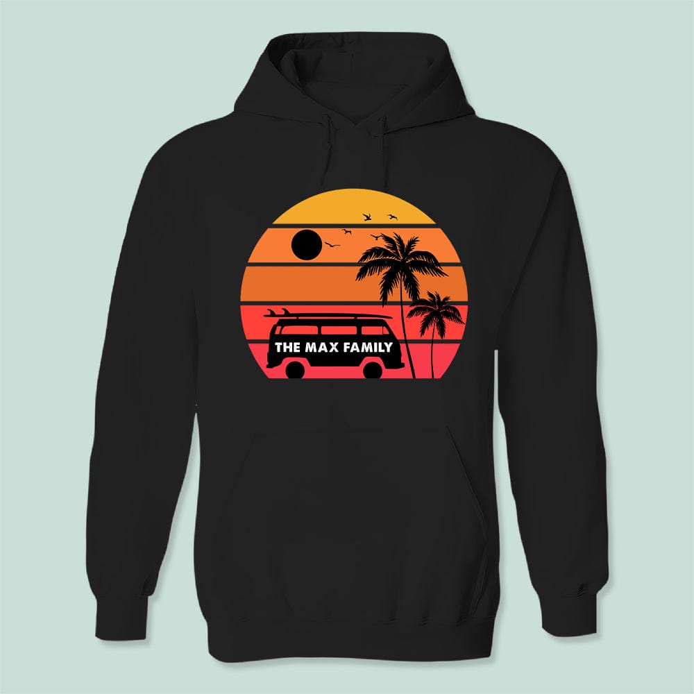 GeckoCustom Vintage Retro Family Camping Shirt K228 HN590 Pullover Hoodie / Black Colour / S