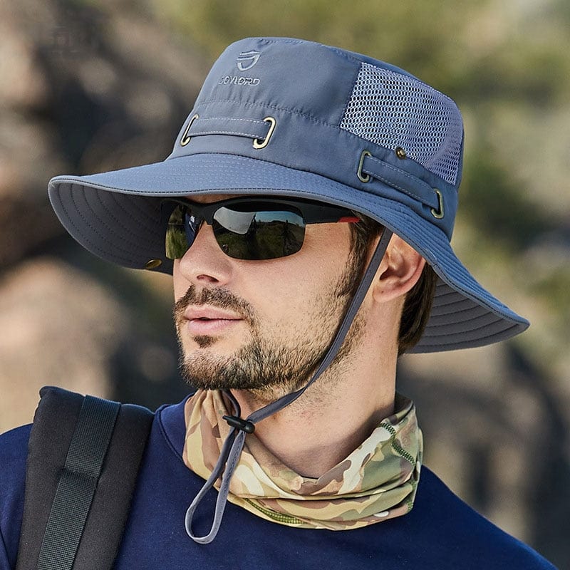 GeckoCustom W22 Fisherman Hat Men and Women Mesh Holes Breathable Outdoor Fishing Mountaineering Sun Hat  Casual  Summer New Style
