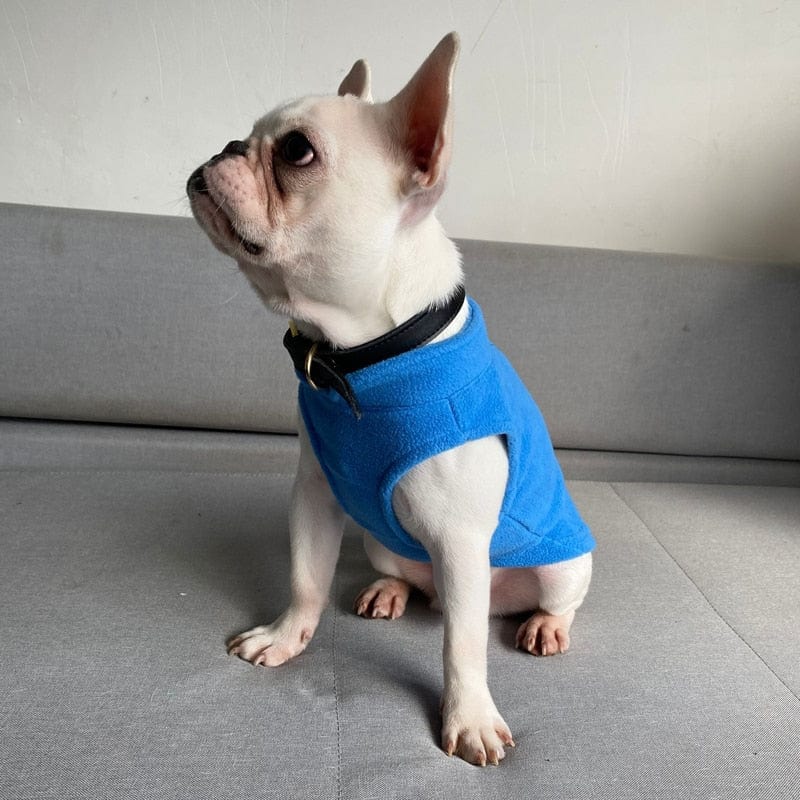 GeckoCustom Warm Fleece Pet Dog Clothes Blank Puppy Sweatshirt Winter Pug Apparel French Bulldog Harness Vest Clothing for Small Dogs