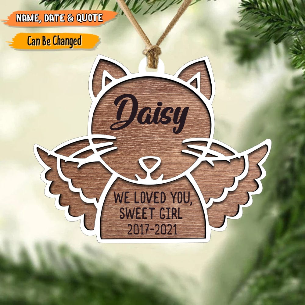 GeckoCustom We Loved You Memory Dog Cat Wood Ornament N304 HN590