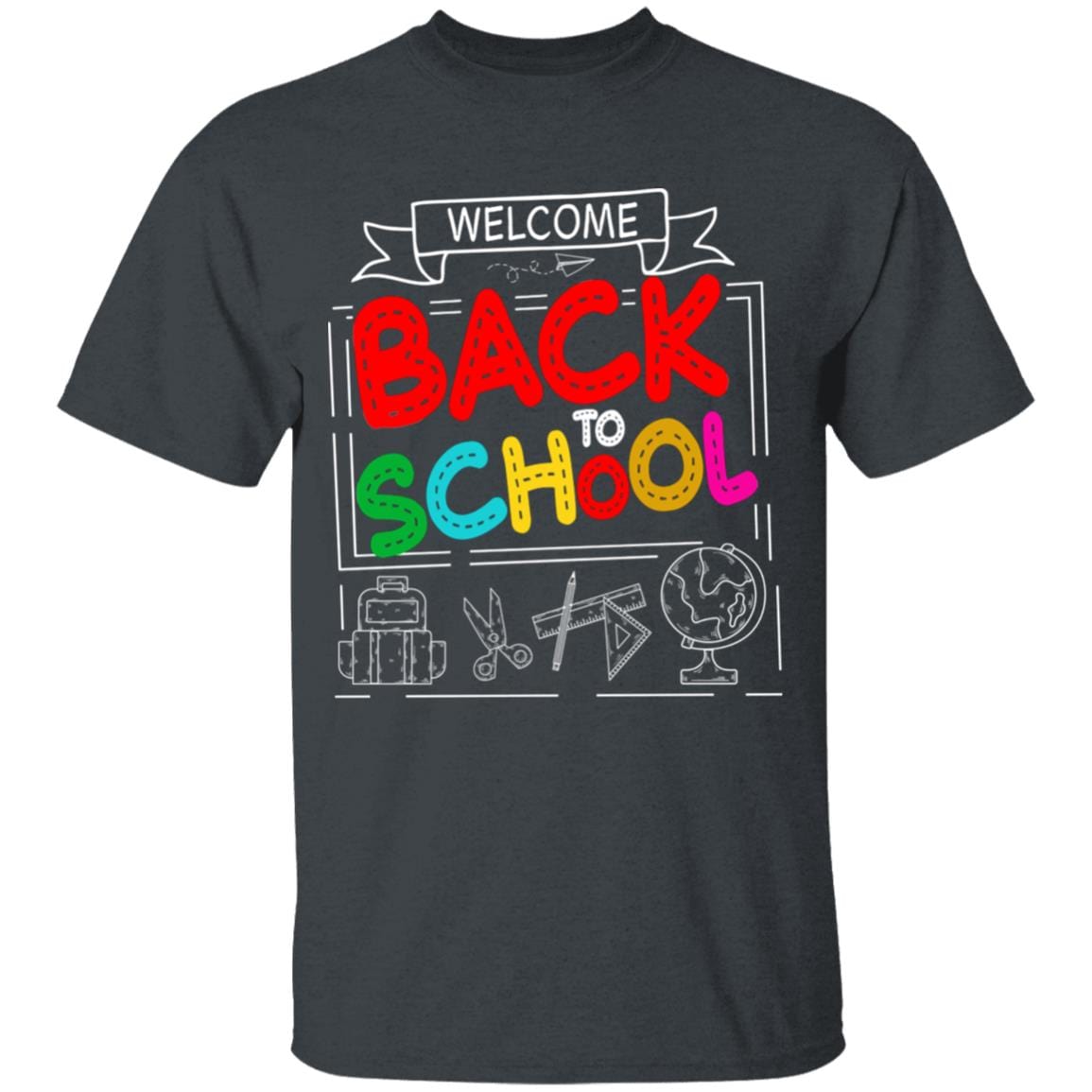 GeckoCustom Welcome Back To School 1st Day of School Shirt H423 Youth T-Shirt / Dark Heather / YXS