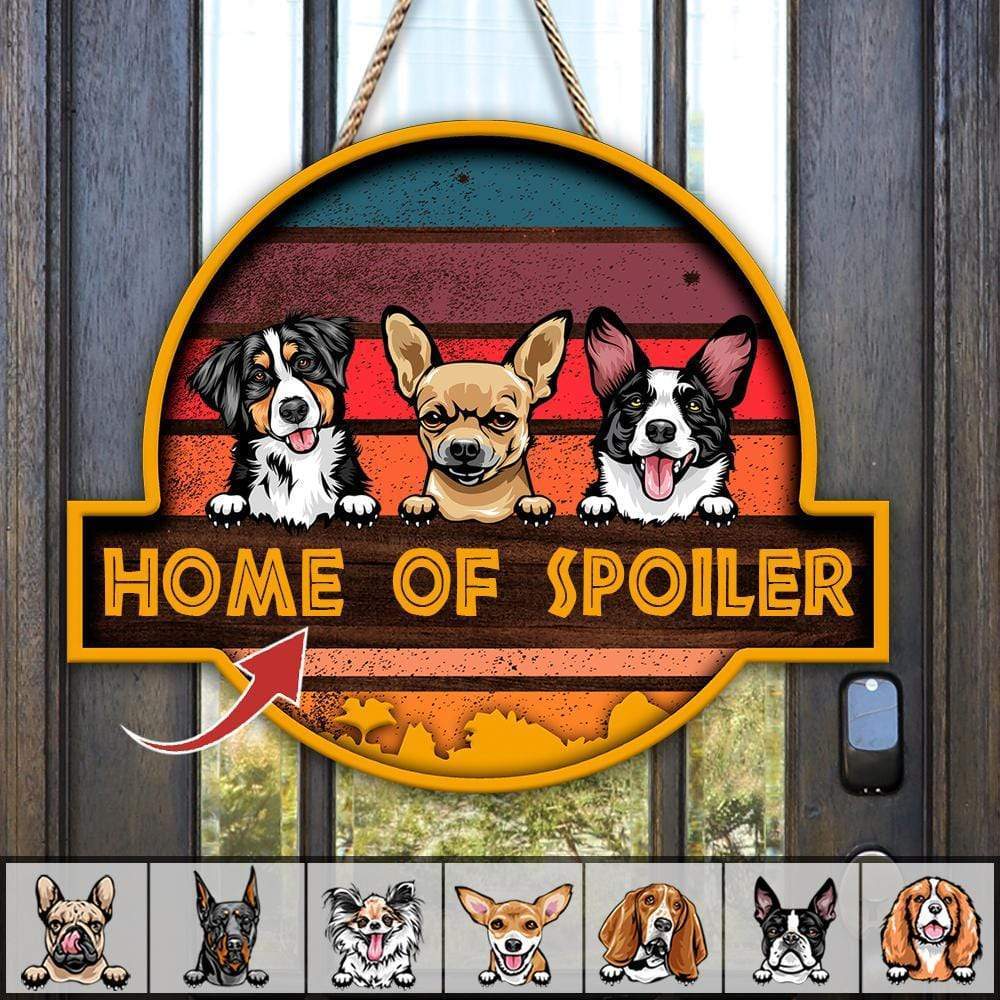 GeckoCustom Welcome Sunset Dog Wooden Door Sign, Dog Lover Gift, Custom Doorsign HN590 12 Inch