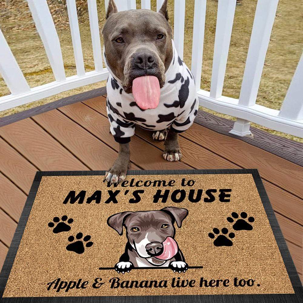 GeckoCustom Welcome To Dog House Doormat, Dog Lover Gift, Non-slip Mats, Funny Doormat HN590 15" x 24" / Top: Non-Woven Fabric
