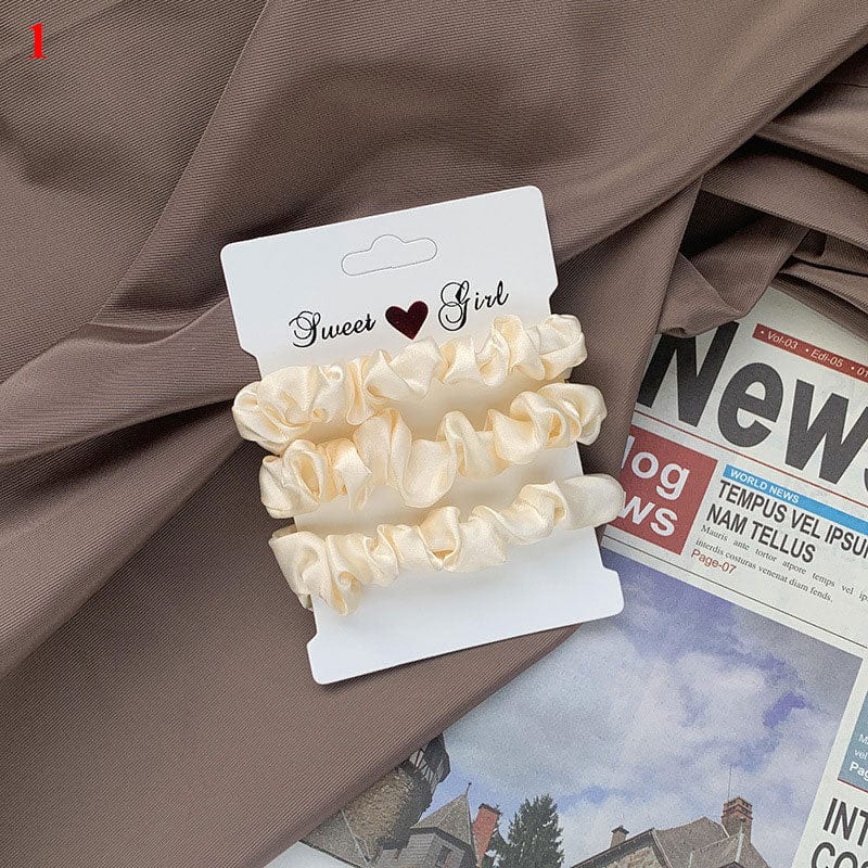 GeckoCustom Women Silk Scrunchie Elastic Handmade Multicolor Hair Band Ponytail Holder Headband Hair Accessories 1PC Satin Silk Solid Color s1