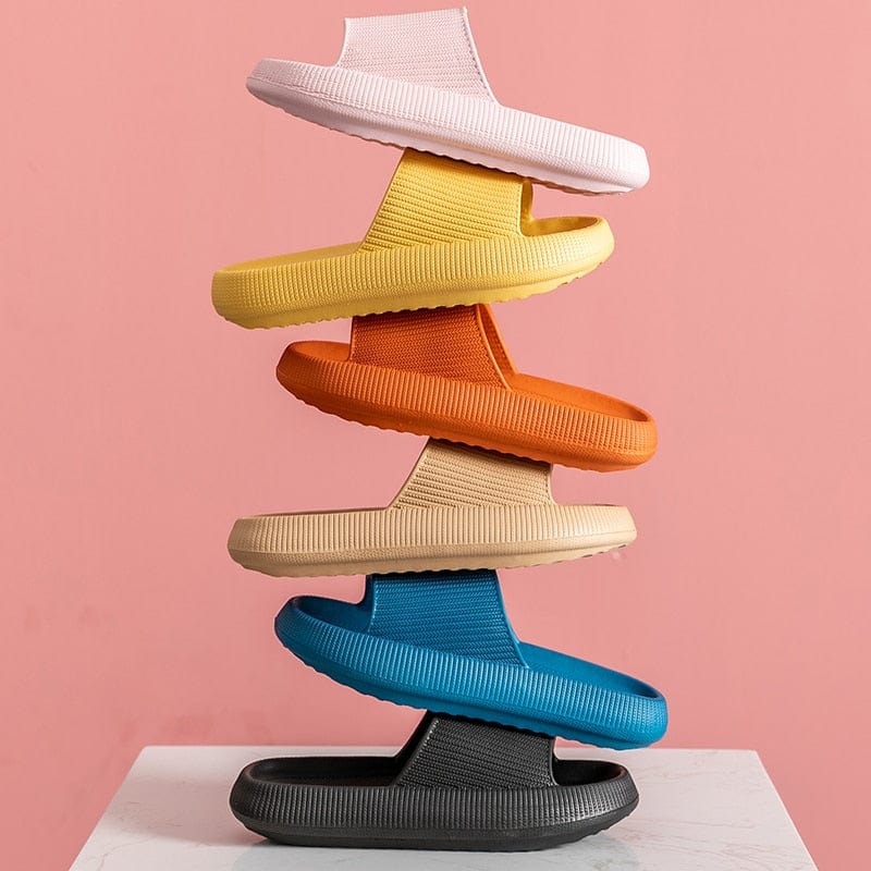 GeckoCustom Women Thick Platform Cloud Slippers Summer Beach Eva Soft Sole Slide Sandals Leisure Men Ladies Indoor Bathroom Anti-slip Shoes