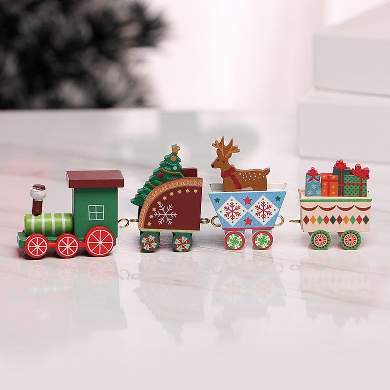 GeckoCustom Wooden Train Christmas Ornament Merry Christmas Decoration For Home Table 2023 Xmas Gifts Noel Natal Navidad Happy New Year 2022 Style 13
