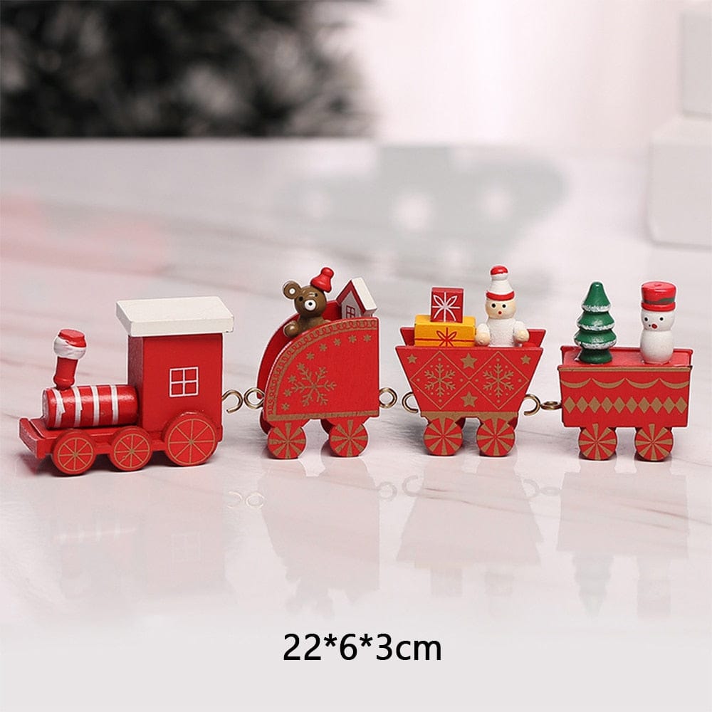 GeckoCustom Wooden Train Christmas Ornament Merry Christmas Decoration For Home Table 2023 Xmas Gifts Noel Natal Navidad Happy New Year 2022 Style 6