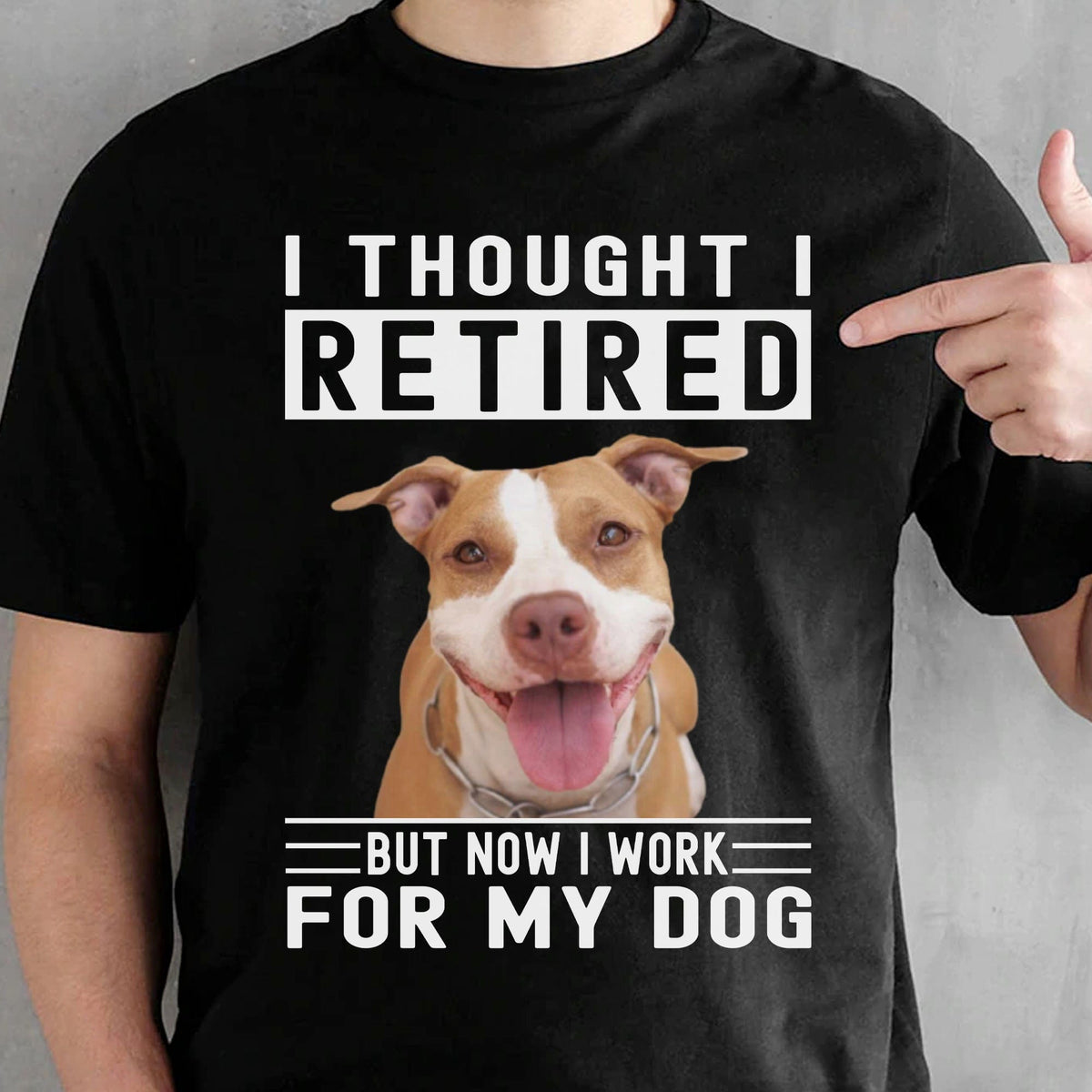 GeckoCustom Work For My Dog Personalized Dog Photo Shirt C276 Basic Tee / Black / S