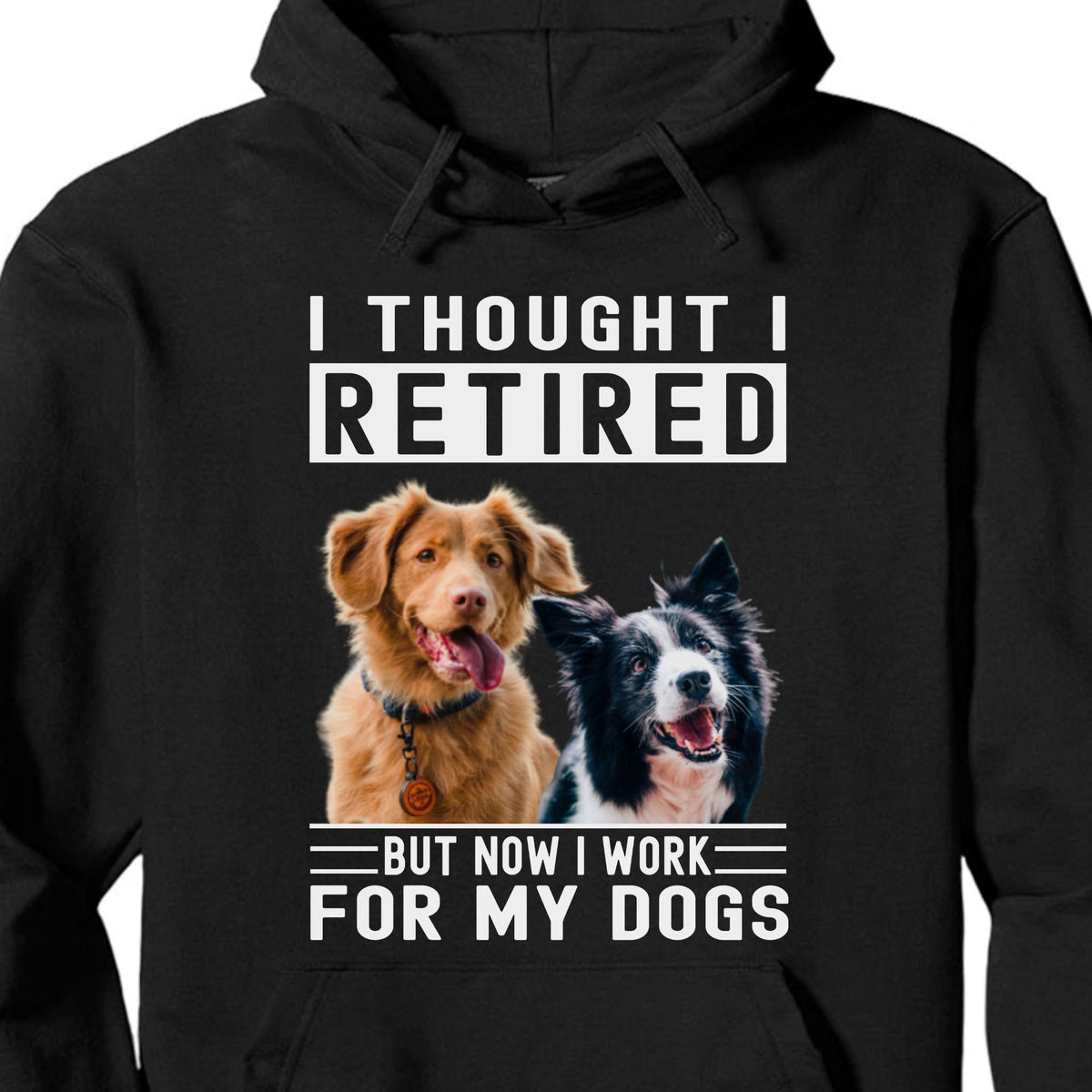 GeckoCustom Work For My Dog Personalized Dog Photo Shirt C276 Pullover Hoodie / Black Colour / S