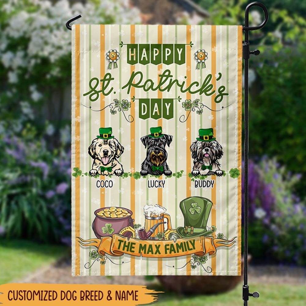GeckoCustom ych St.Patrick's Day Dog Garden Flag HN590