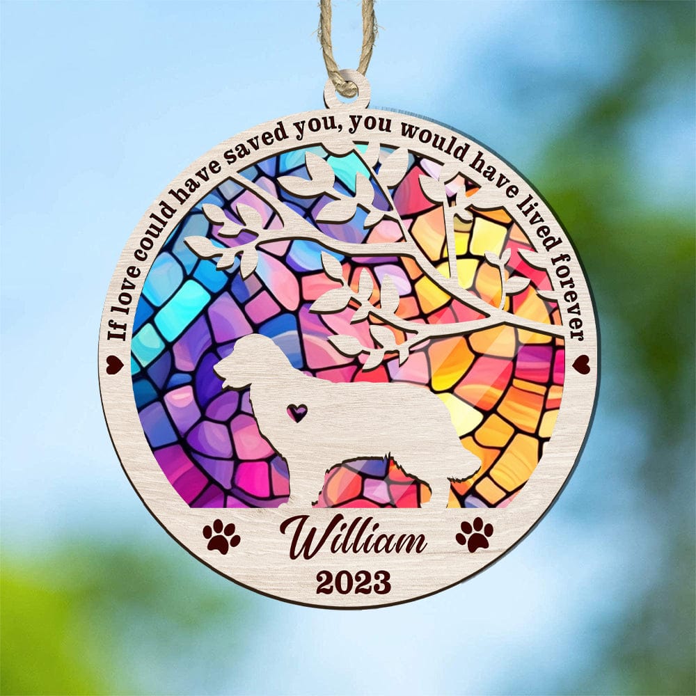 GeckoCustom You Left Paw Prints On My Heart Dog Memorial Suncatcher Personalized Gift K228 889689