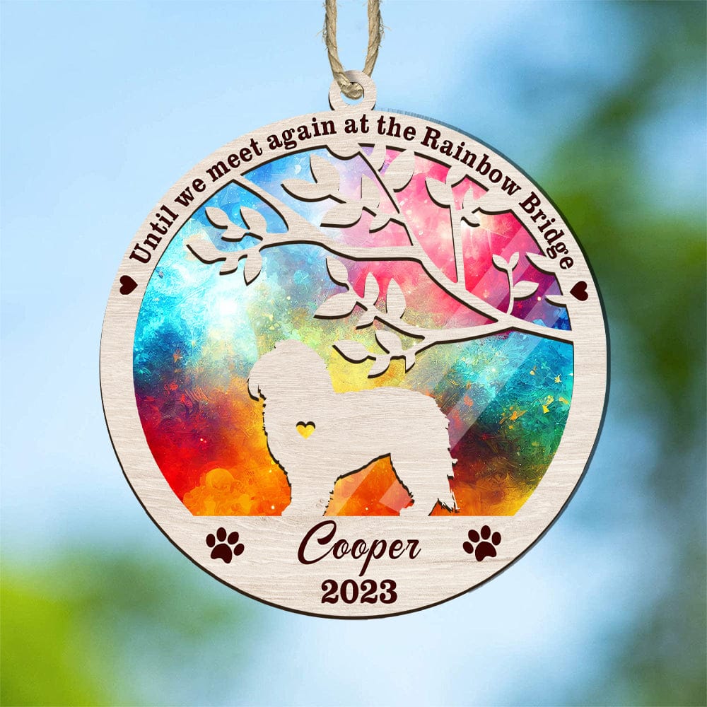 GeckoCustom You Left Paw Prints On My Heart Dog Memorial Suncatcher Personalized Gift K228 889689