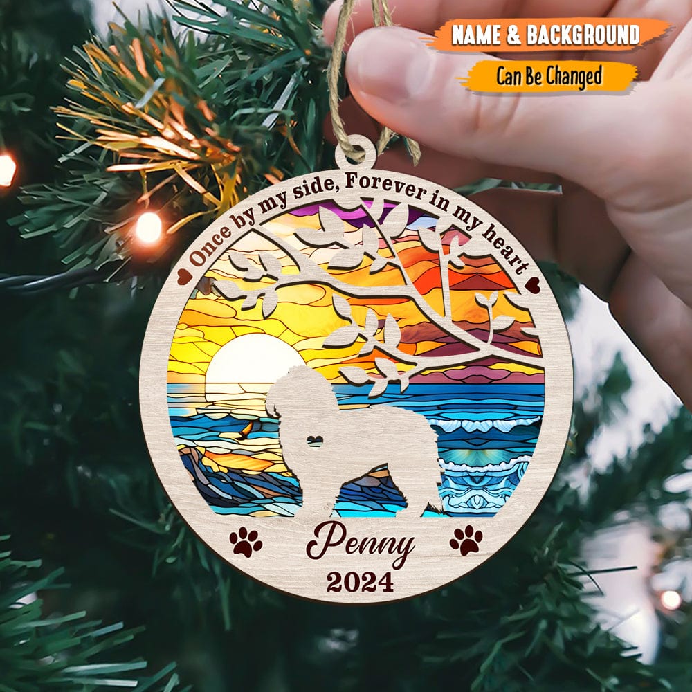 GeckoCustom You Left Paw Prints On My Heart Dog Memorial Suncatcher Personalized Gift TA29 889689