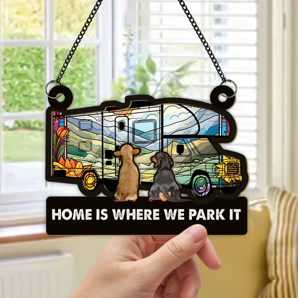 GeckoCustom You & Me And The Dog Camping Suncatcher Ornament Personalized Gift TH10 891551 3.5" / 1pc