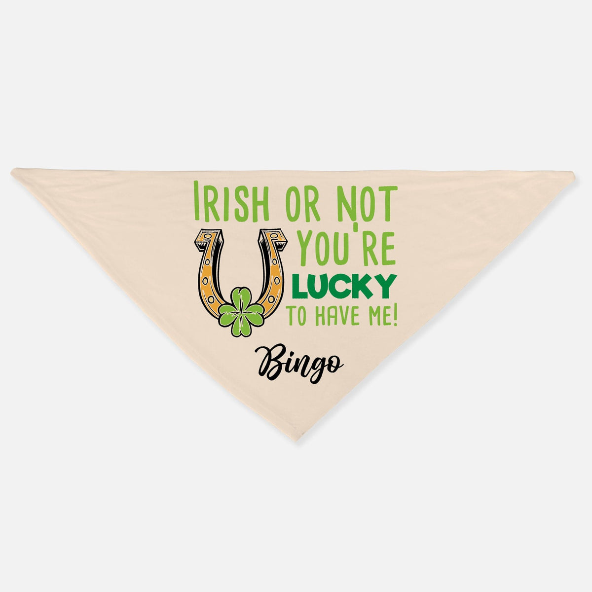 GeckoCustom You're Lucky To Have Me St. Patrick's Day Personalized Dog Cat Pet Bandana C622