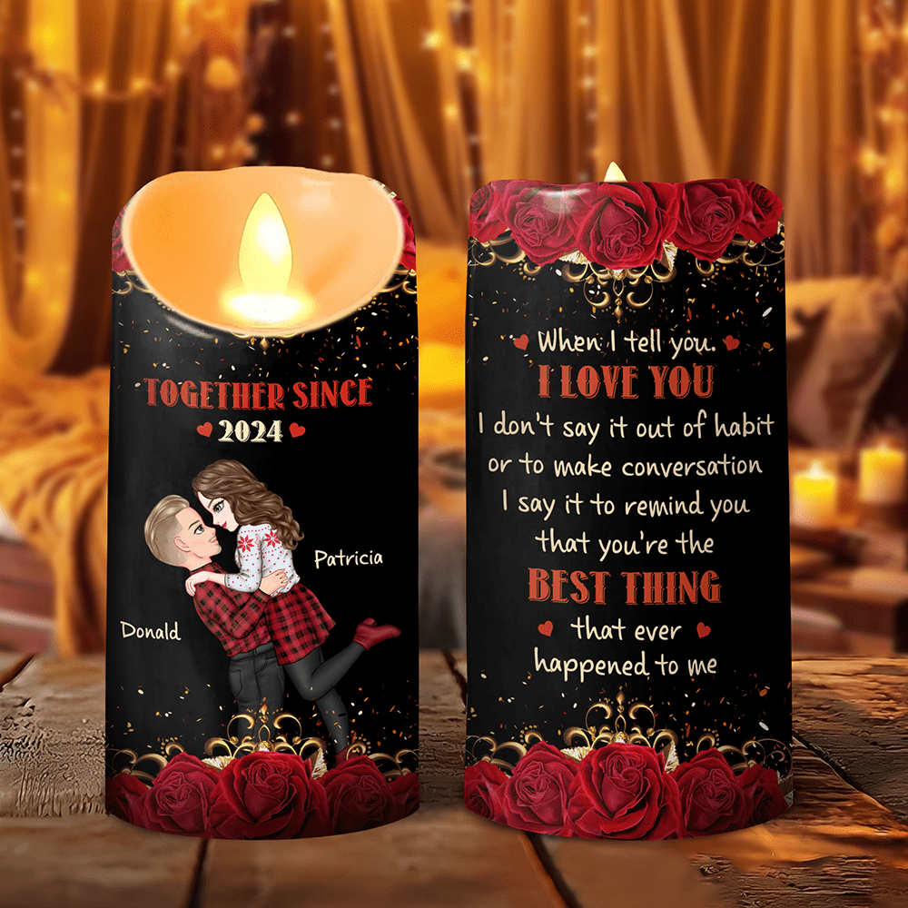GeckoCustom You're The Best Thing That Happened To Me - Personalized LED Candle HA75 895194