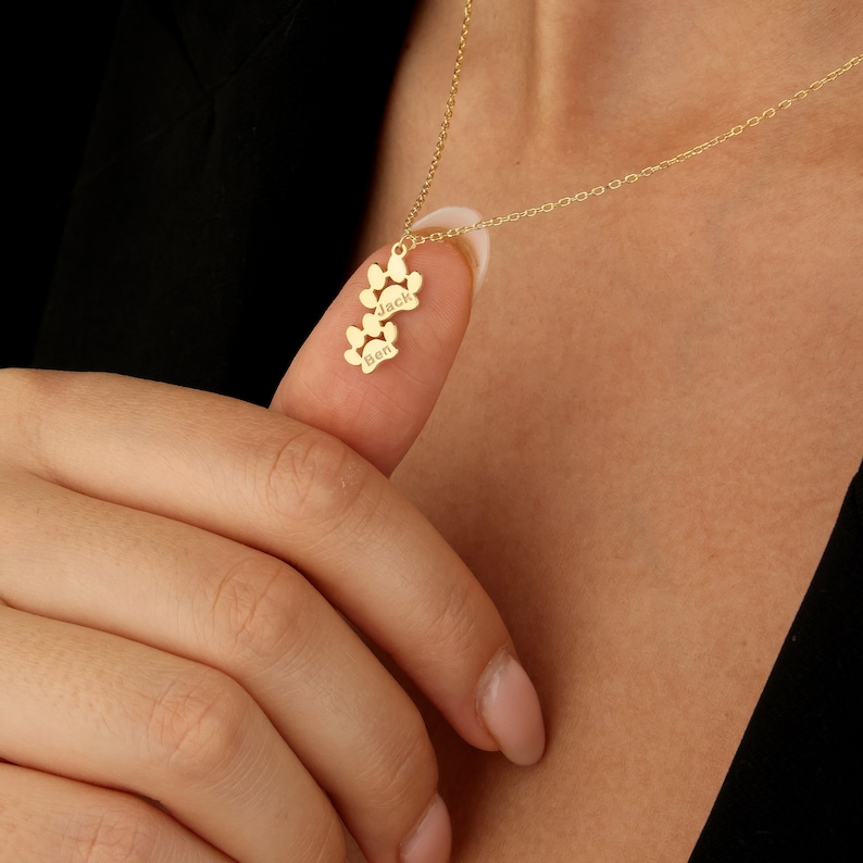 Custom Dog Name Paw Necklace For Dog Lover TH10 896889