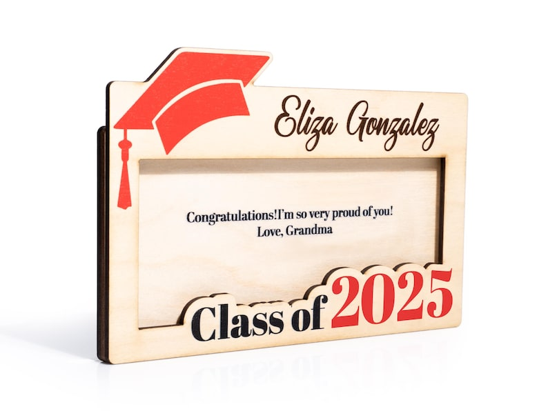 Graduation Money Holder Personalized, Graduation Gift, Class of 2026 Wood Money Holder TH10 169097