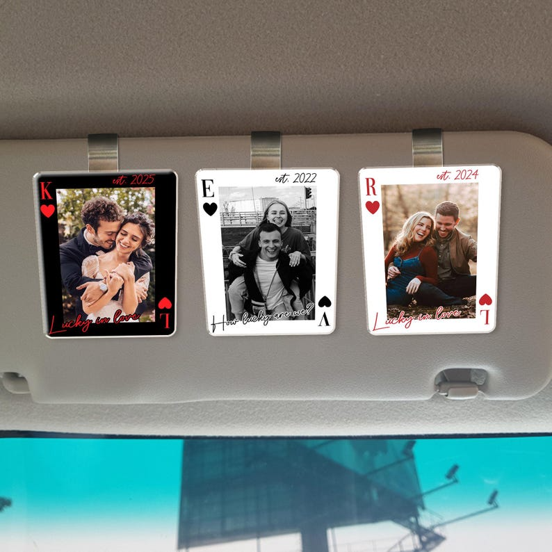 Personalized Couple Photo Car Visor Clip, Drive Safe Gift for Him, Valentines Day Gift for Boyfriend CH07 910430
