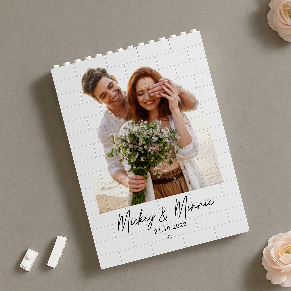 Custom Photo You & Me Always Love Together Building Brick Blocks LM32 895641