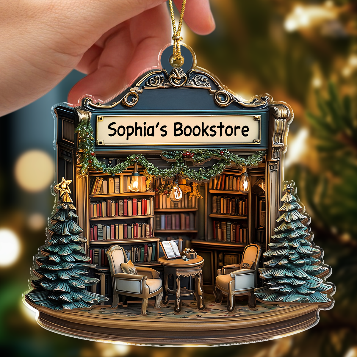 Personalized Your Bookstore Christmas Acrylic Ornament TH10 896605