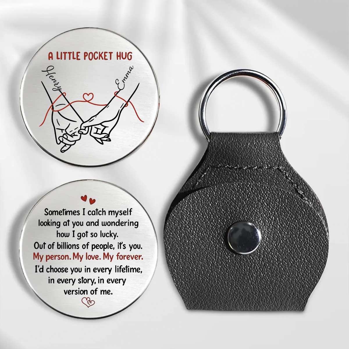 Custom Couple Pocket Hug – Personalized Anniversary Wedding Gift for Husband and Wife CH07 910456