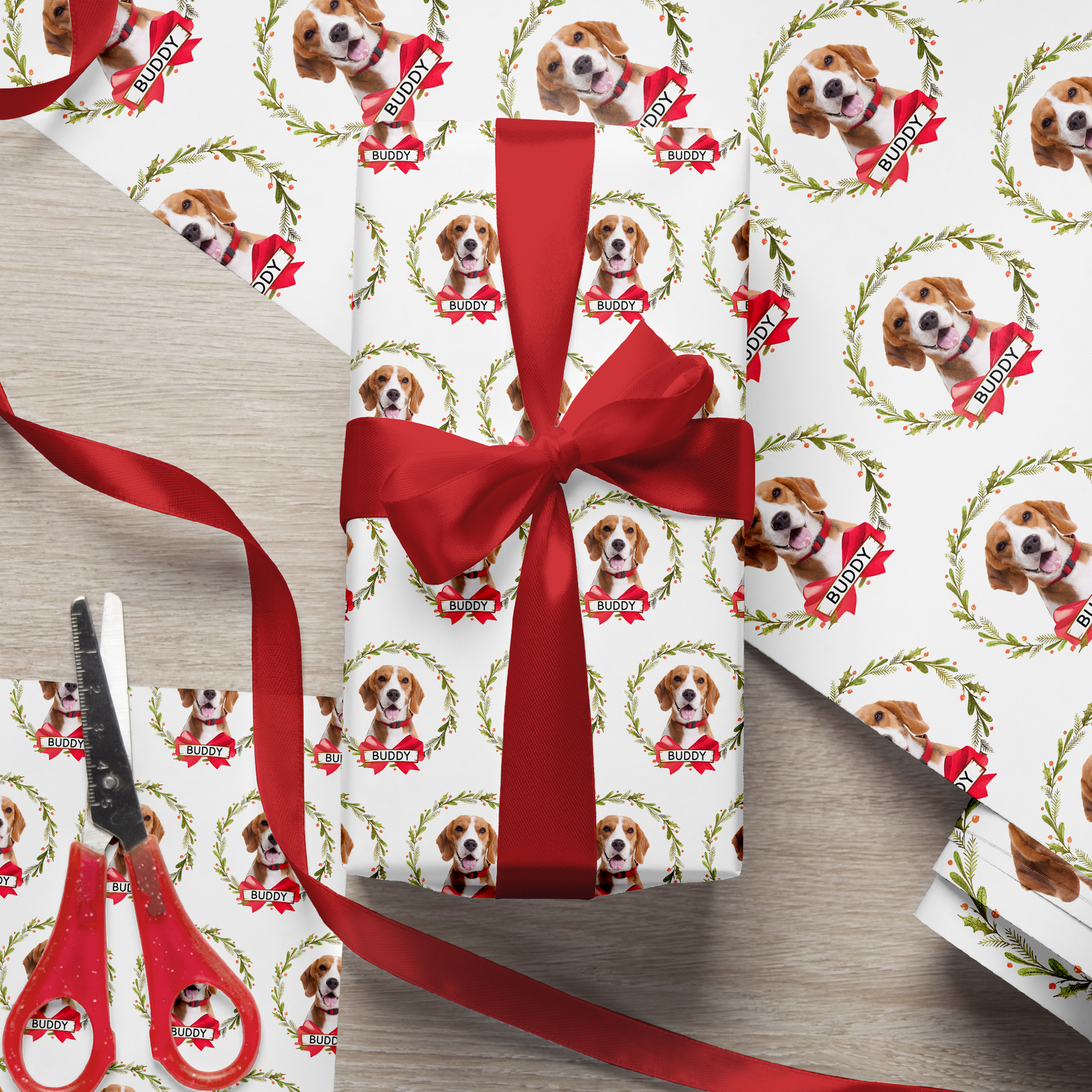 Custom Dog Cat Photo Christmas Wrapping Paper CH07 899500