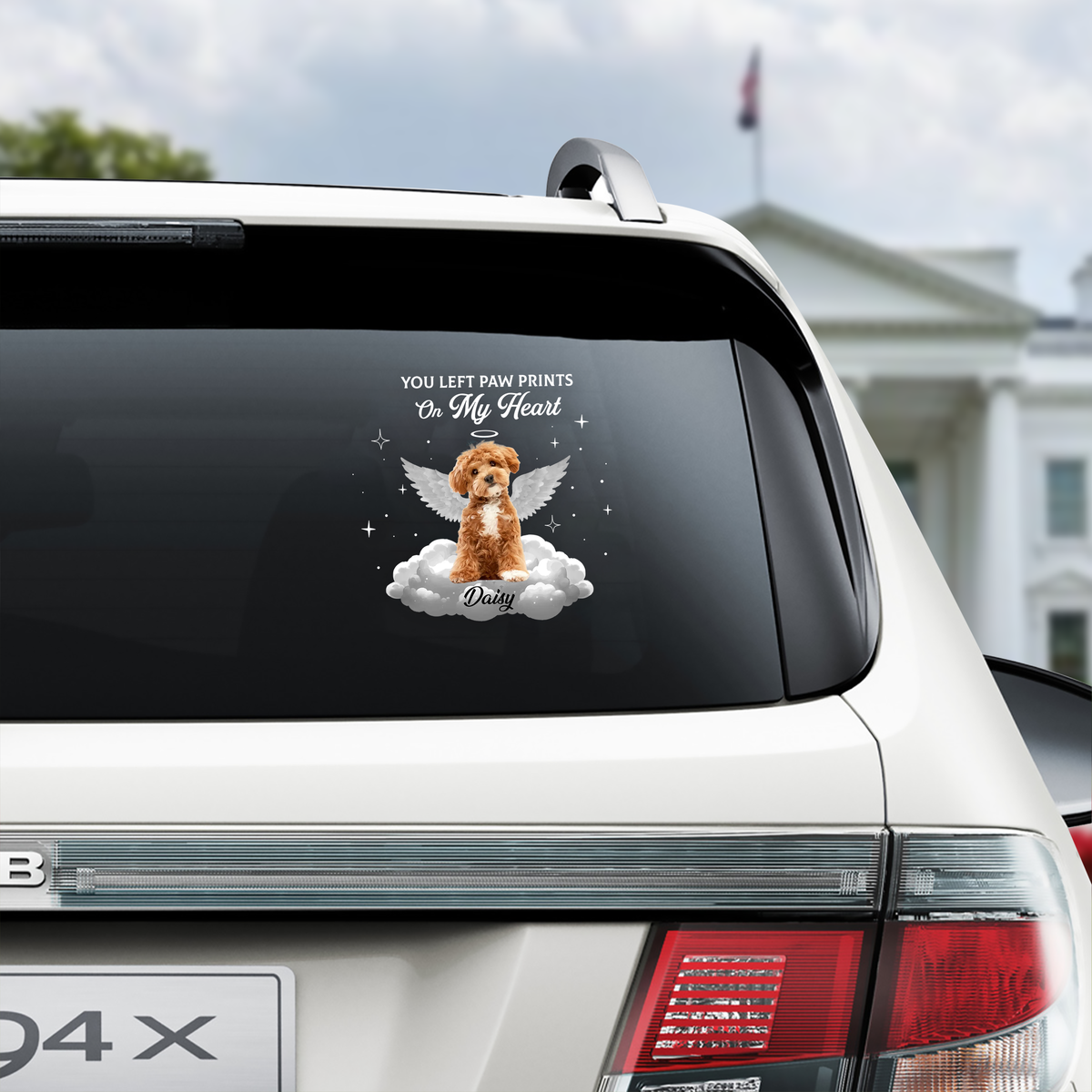 You Let Paw Prints on My Heart Personalized Pet Memorial Photo Car Window Decal Sticker CH07 910360