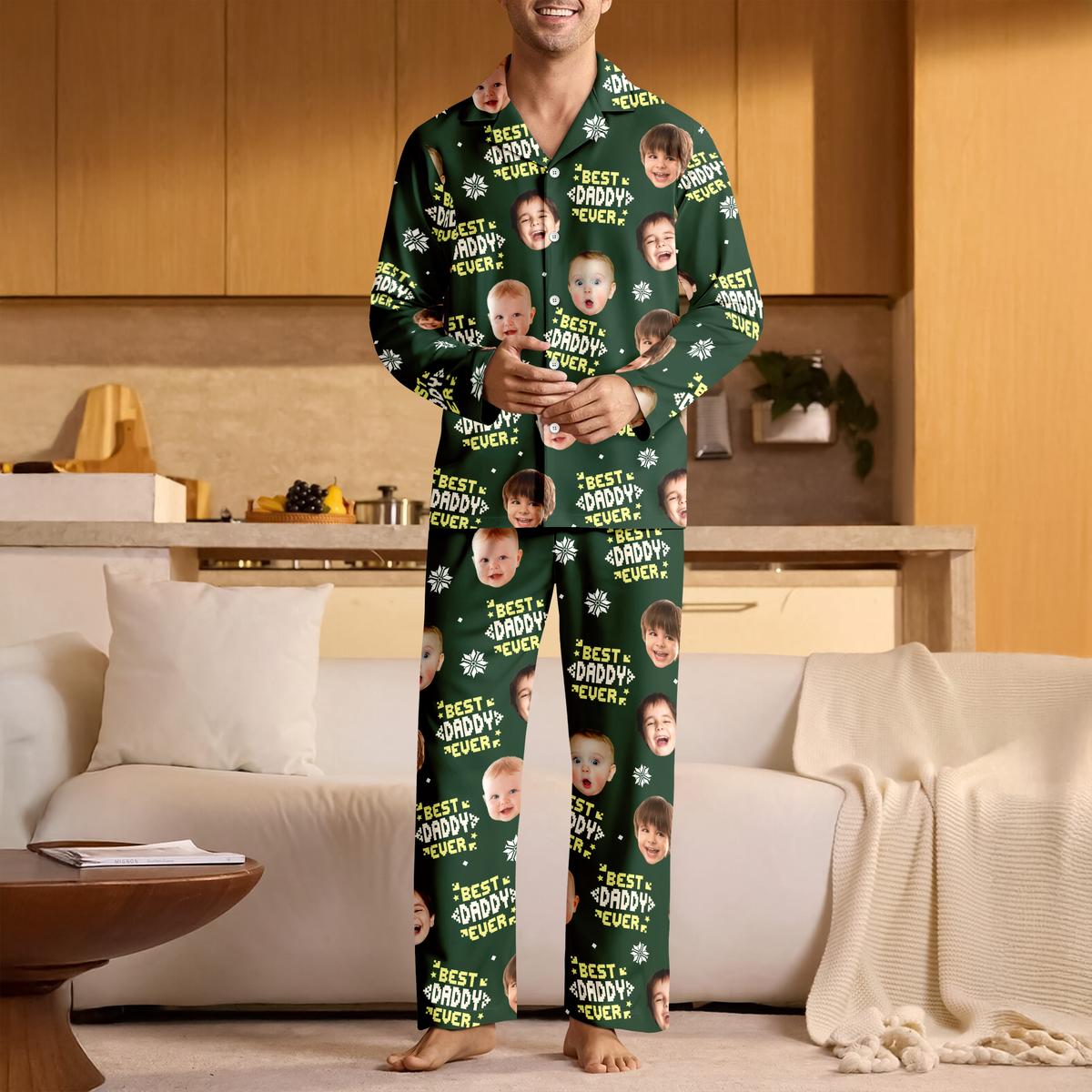 Custom Photo Best Daddy Ever Funny Kids Christmas - Personalized Pajamas CH07 899722
