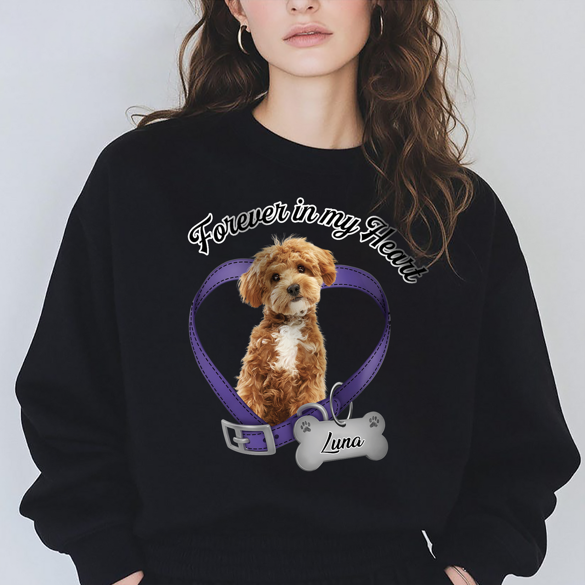 Custom Photo Forever In My Heart Dog Memorial Dark Shirt CH07 910812