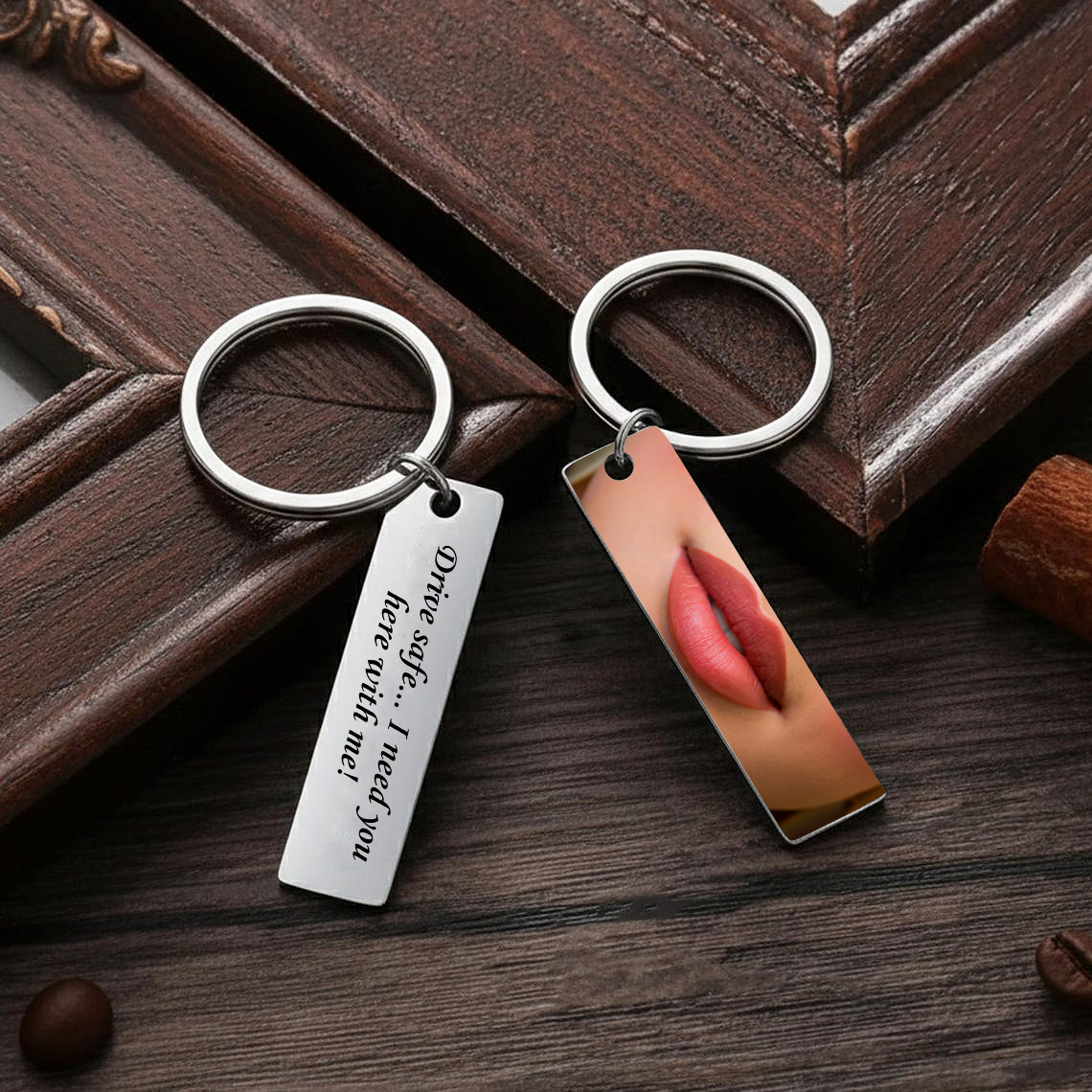 Custom Eyes Photo With Message Metal Keychain Valentine's Gift CH07 910424