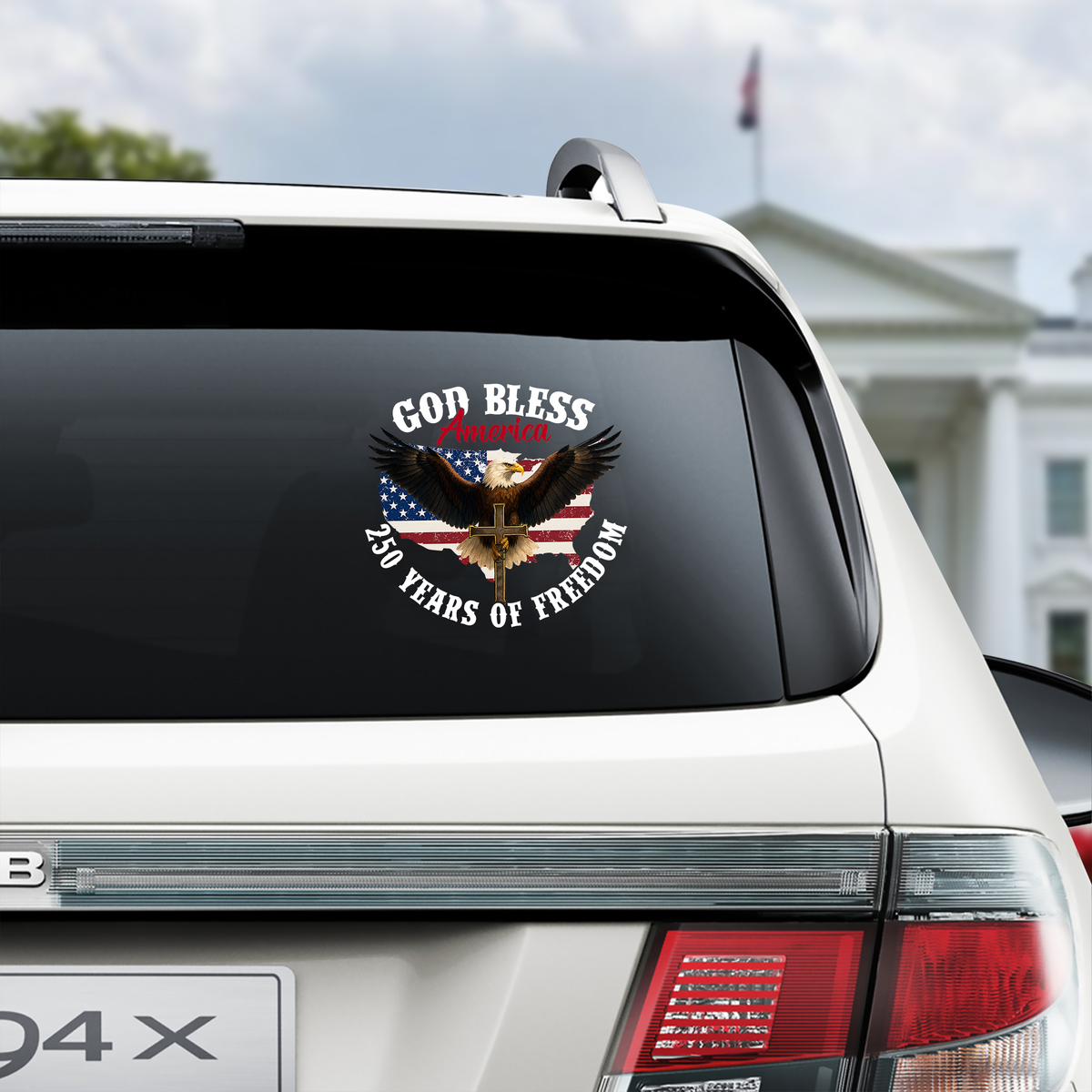 God Bless America Eagle 250 Years Of Freedom Patriotic Car Window Decal Sticker HO82 901086