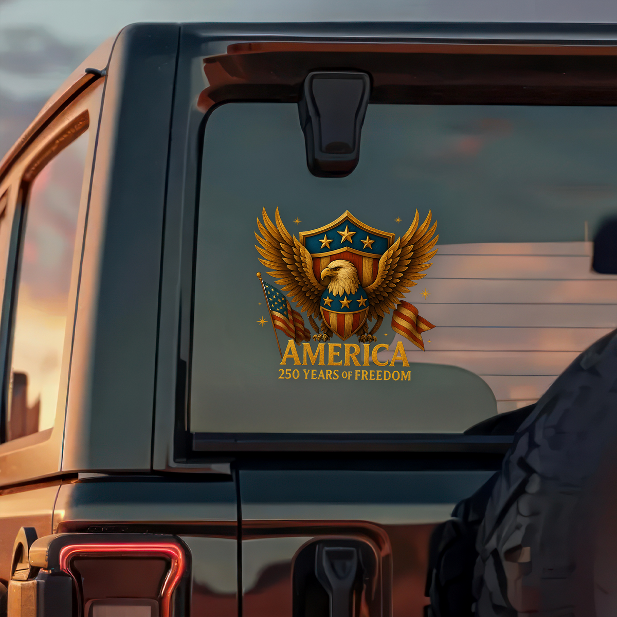 250th Anniversary of the USA - America - 250 Years of Freedom Car Window Decal Sticker HO82 901078