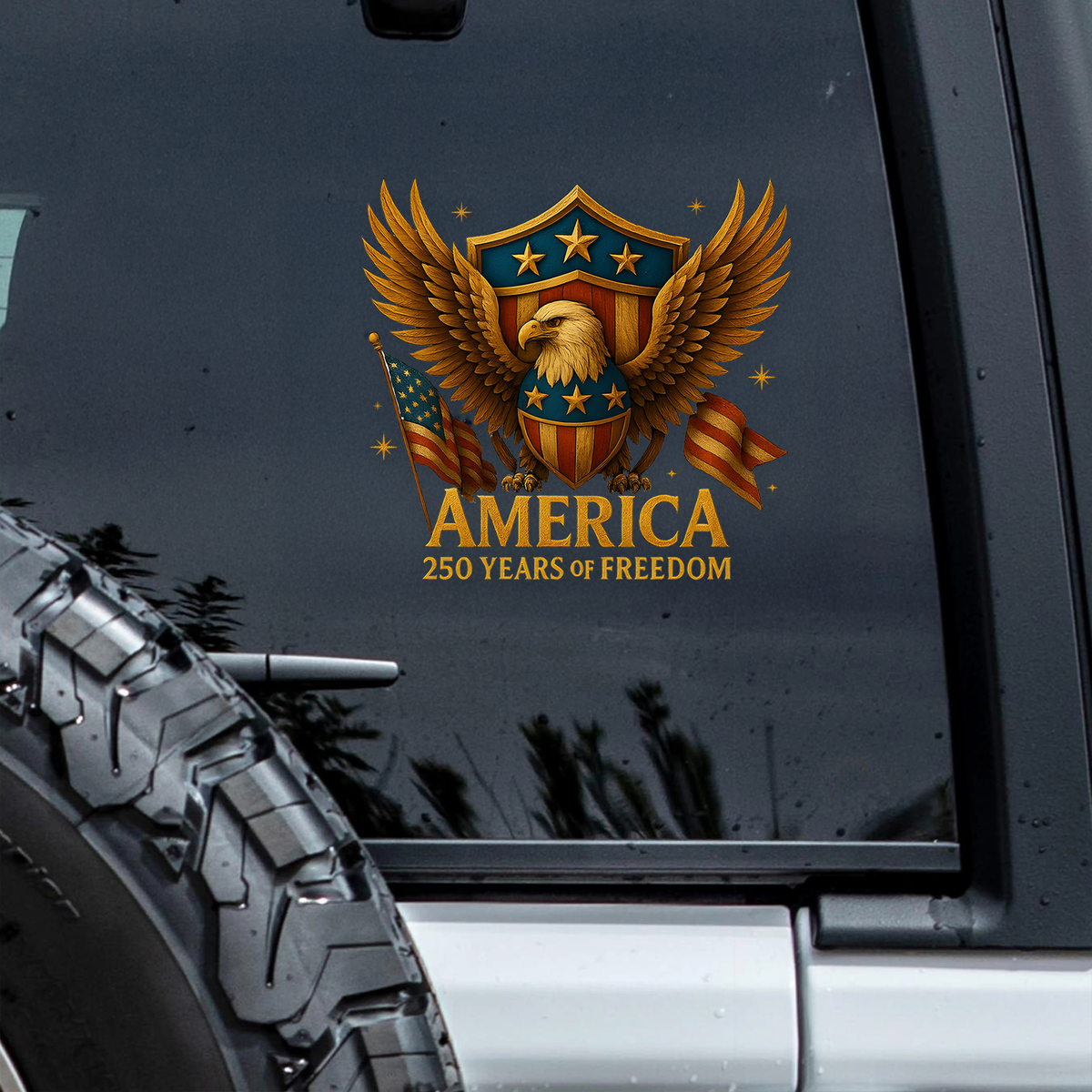 250th Anniversary of the USA - America - 250 Years of Freedom Car Window Decal Sticker HO82 901078