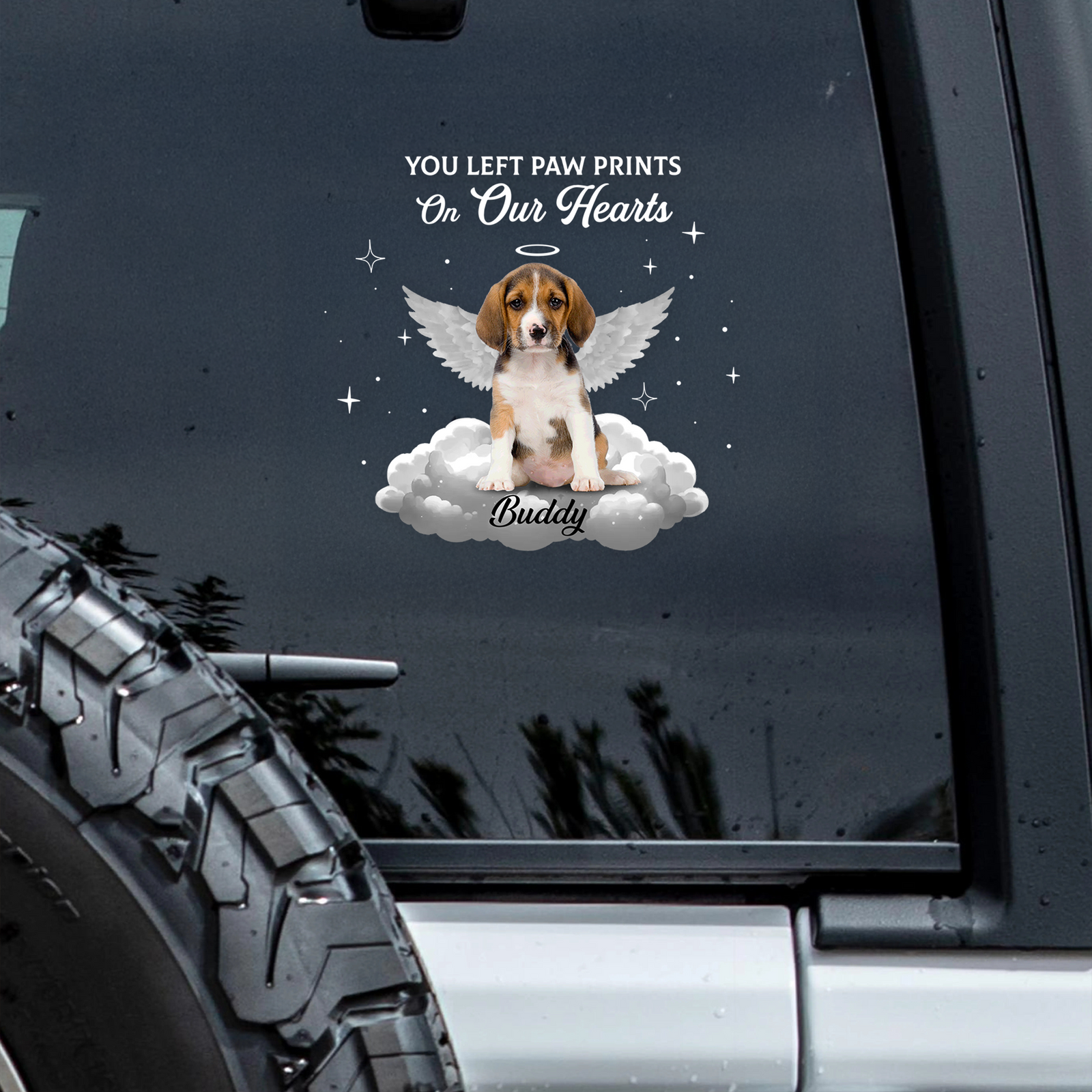 You Let Paw Prints on My Heart Personalized Pet Memorial Photo Car Window Decal Sticker CH07 910360