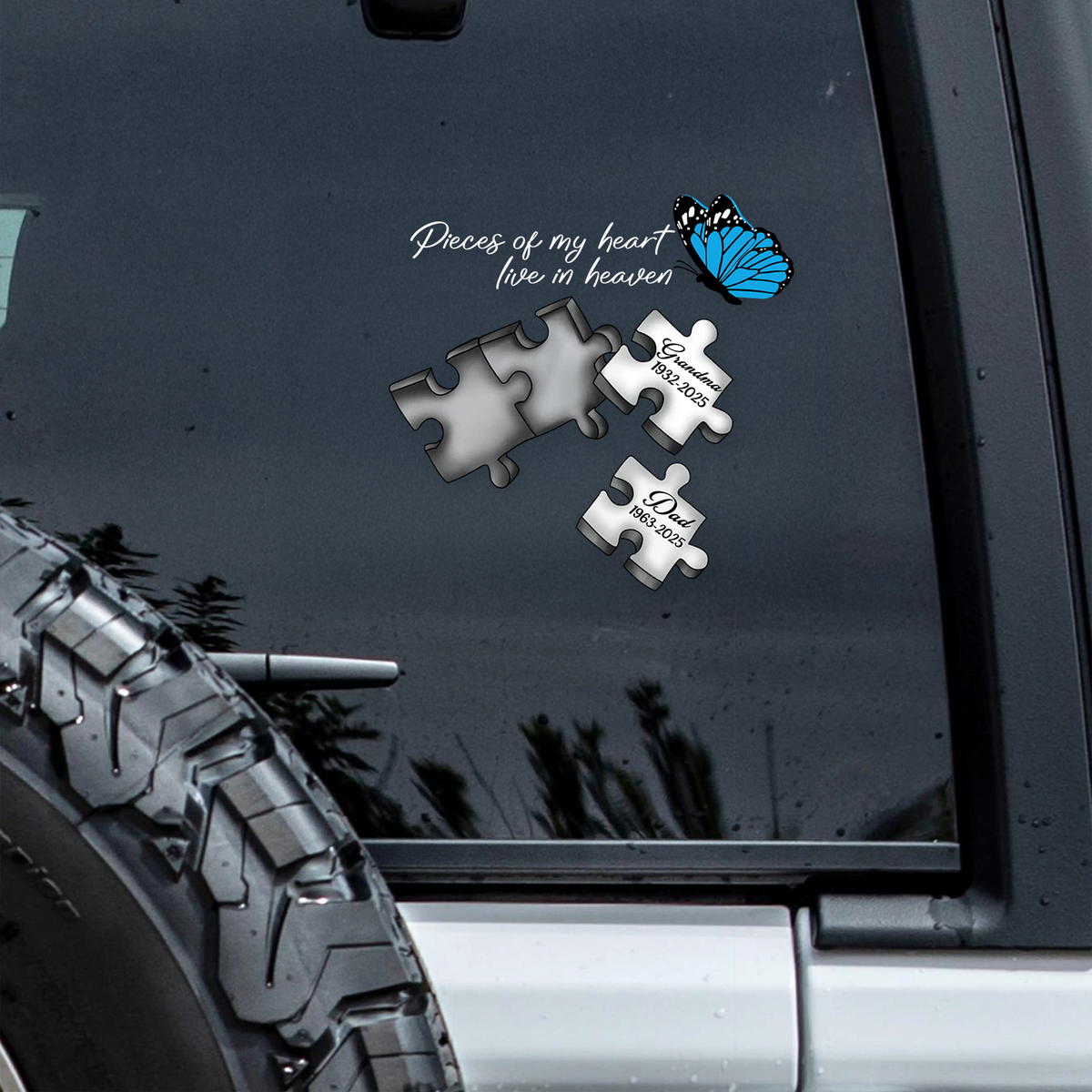 Custom Name A Piece Of My Heart Lives In Heaven Car Window Decal Sticker CH07 910190