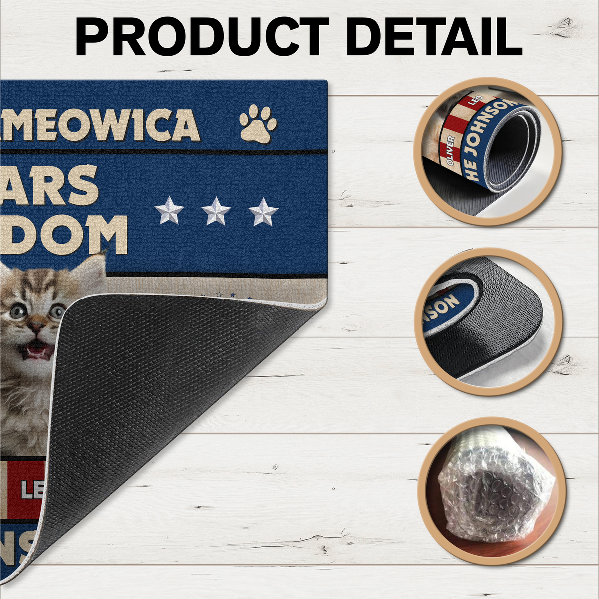 Welcome To Ameowica 250 Years Of Freedom Custom Cat Photo Doormat CH07 910170