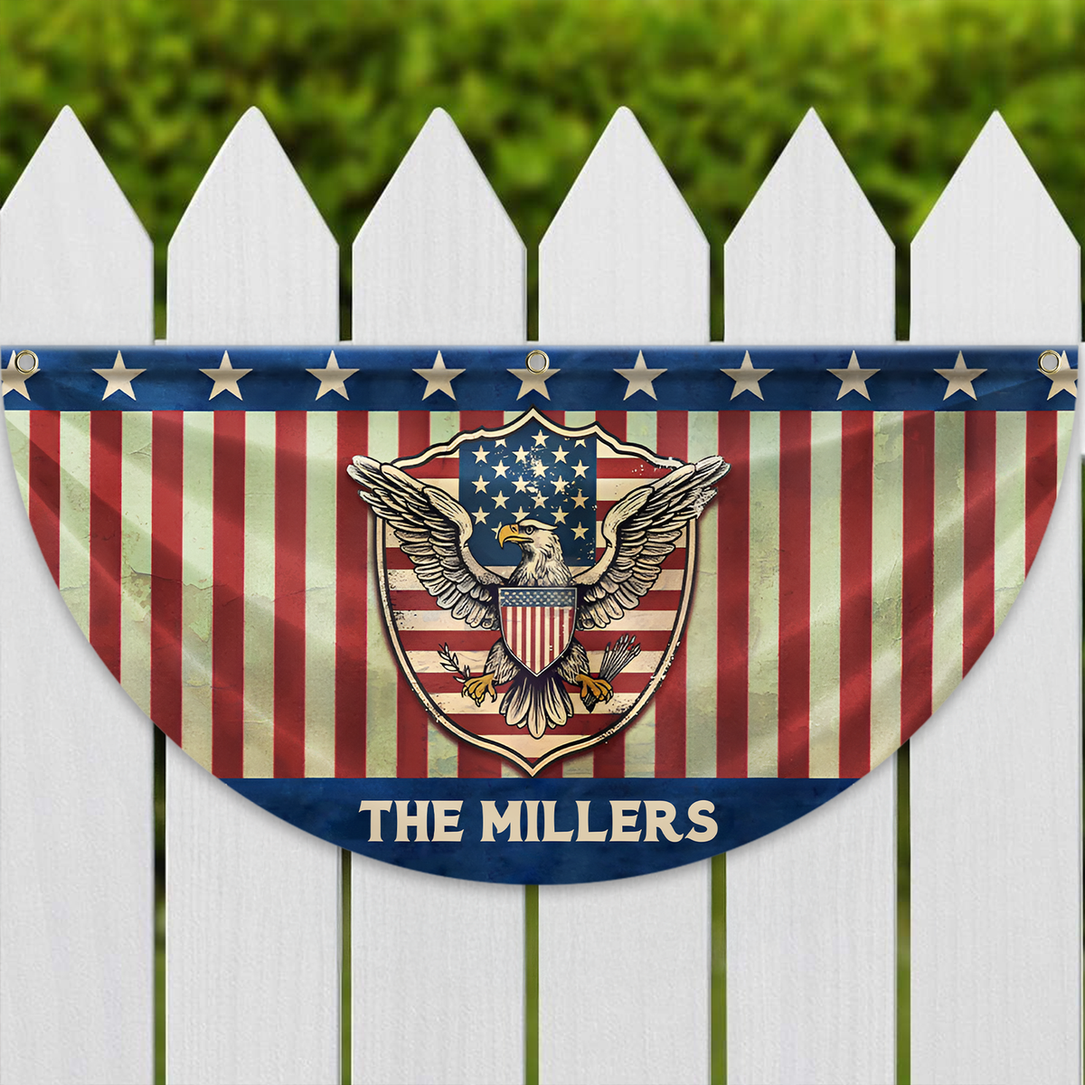 Custom Name America 250th Eagle Non-Pleated Fan Flag LM32 899037