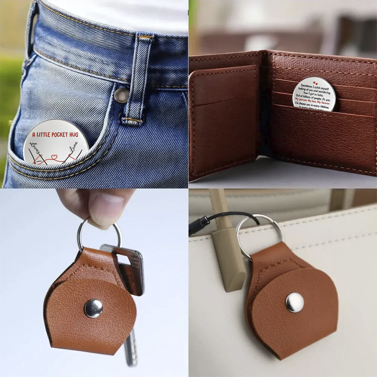 Custom Couple Pocket Hug – Personalized Anniversary Wedding Gift for Husband and Wife CH07 910456