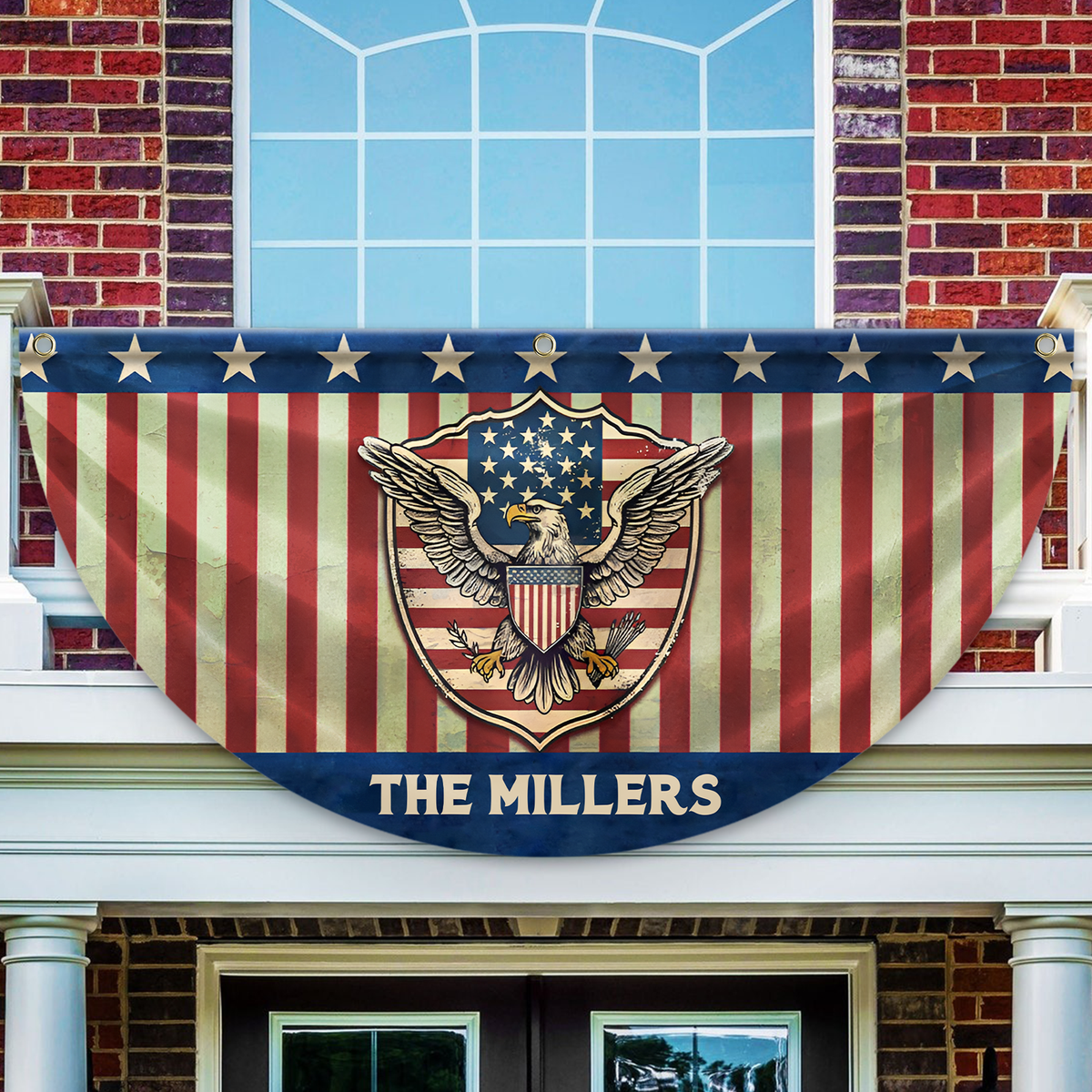 Custom Name America 250th Eagle Non-Pleated Fan Flag LM32 899037