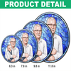 Custom Potrait Photo Grandparents With Kid Family Stained Glass Suncatcher, Mother's Day Gift LM32 899257