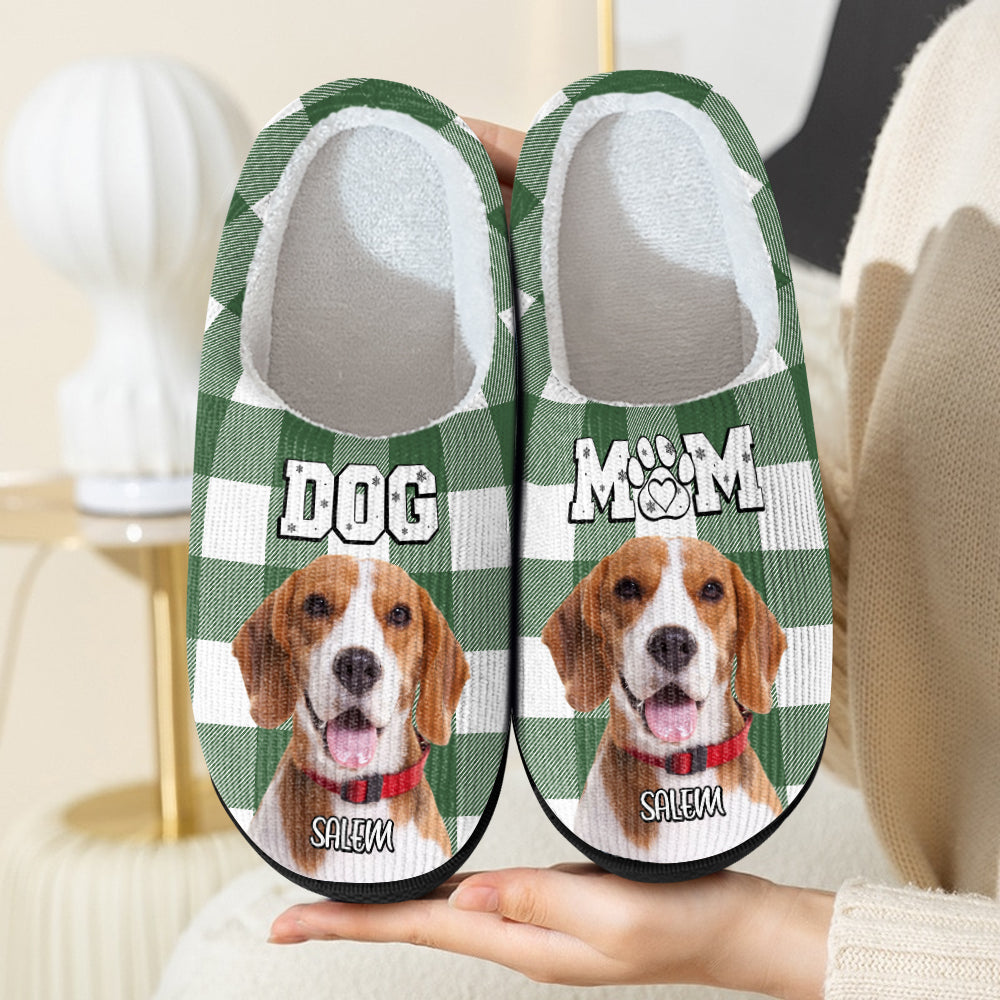 Custom Photo Dog Mom, Dog Dad Slippers HA75 891530
