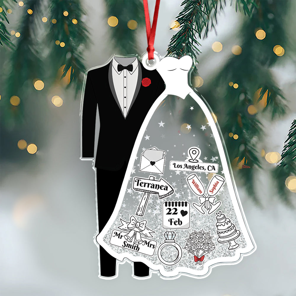 First Christmas Married Personalized Wedding Acrylic Ornament Christmas Gift CH07 896928