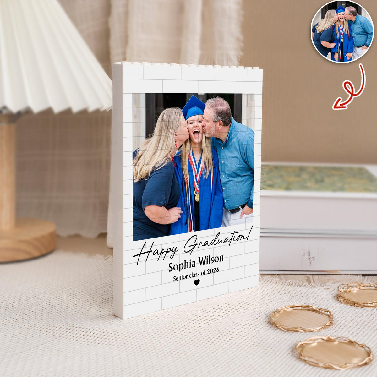 Custom Photo Senior Class Of 2026 Building Brick Blocks Gift for Graduates TH10 898855