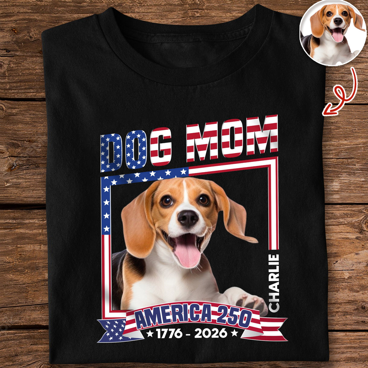 Custom Dog Photo Dog Mom America 250 Shirt Gift For Dog Owner LM32 899131