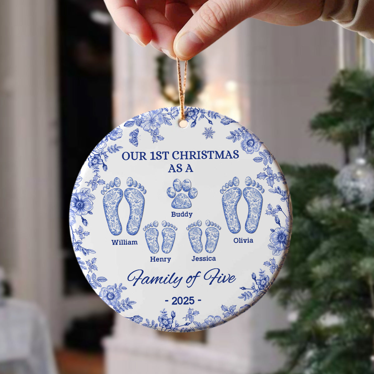 Custom Christmas Birthday Ceramic Ornament Gifts For Mom, Dad, Kids TH10 894741