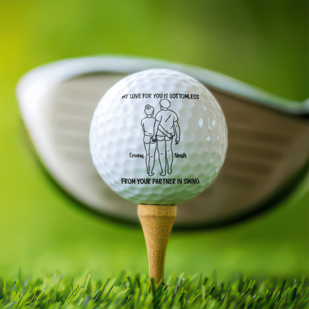 Custom Couple Gift My Love For You Is Bottomless Partner In Golf Golf Ball LM32 897579