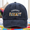 Upload Photo Dog, Cat & Dad - Dog, Cat's Dad Washed Denim Baseball Cap HA75 892510